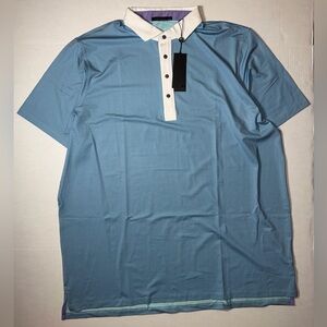 Greyson Light Blue Polo with White Accents